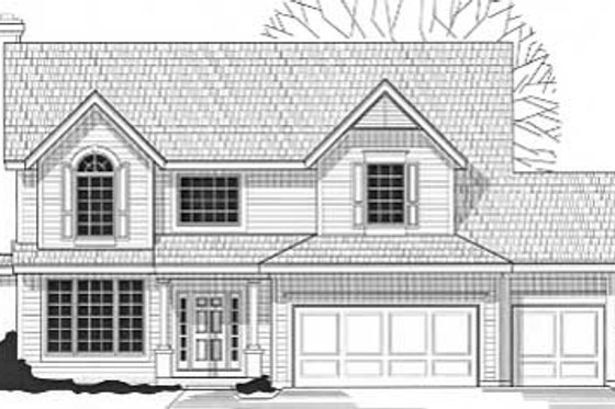 Exterior - Front Elevation for Traditional House Plan #67-484 - 4 bed, 2.5 bath