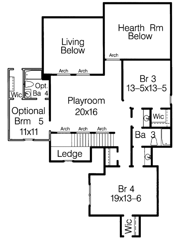 Home Plan - Traditional Floor Plan - Upper Floor Plan #15-388