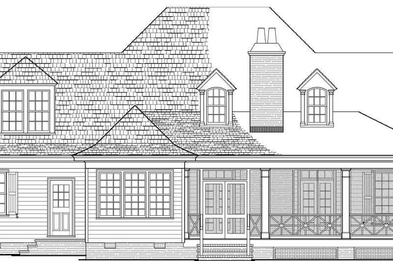 House Plan Design - Exterior - Rear Elevation for Southern House Plan #137-277 - 4 bed, 3.5 bath