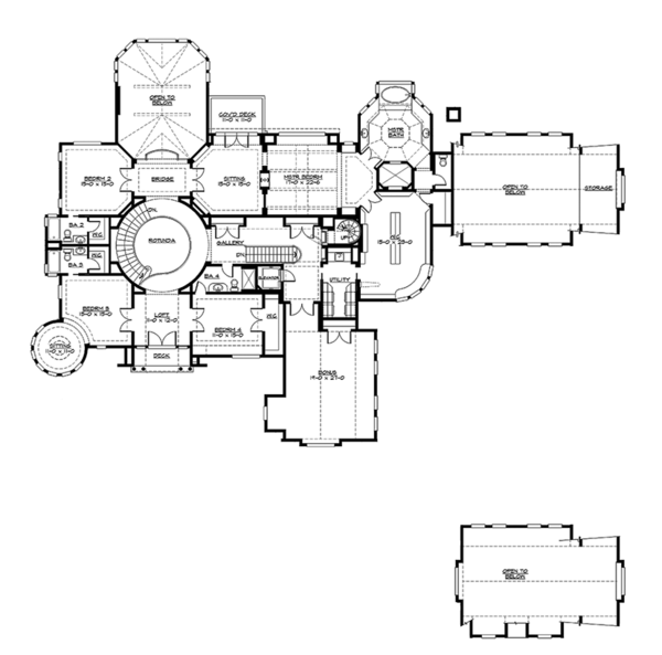 Craftsman Floor Plan - Upper Floor Plan #132-565