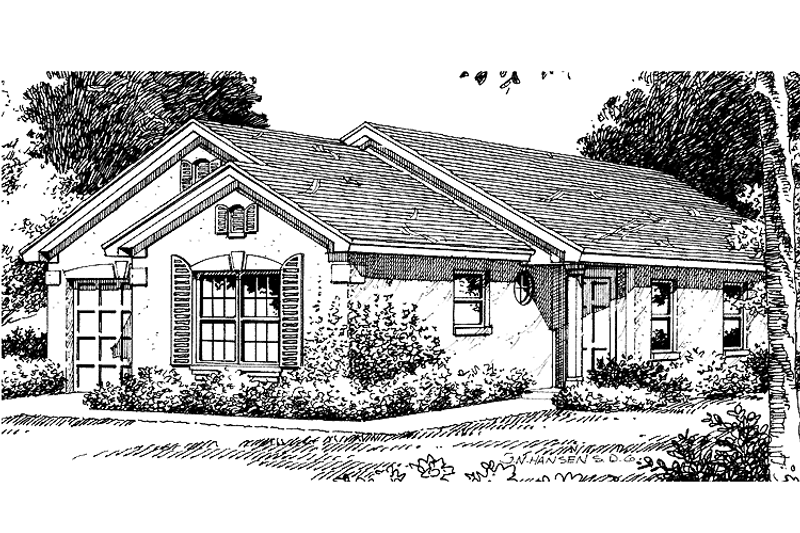 House Blueprint - Ranch Exterior - Front Elevation Plan #417-772