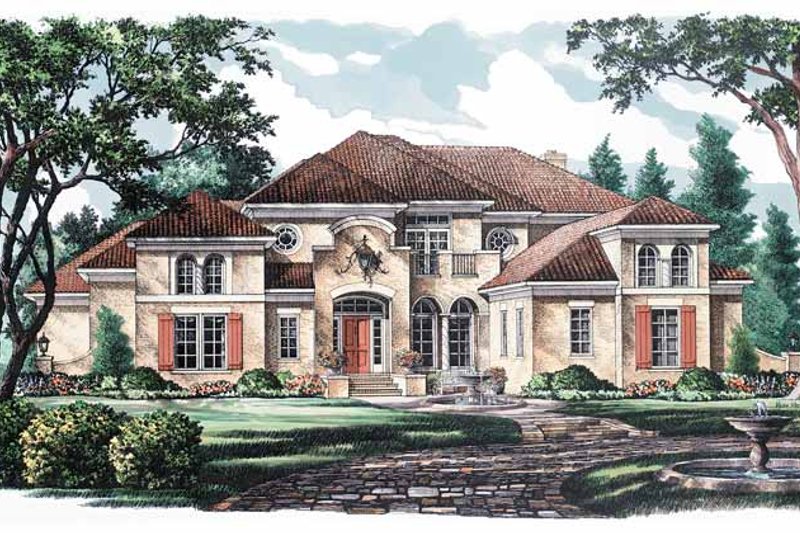 House Blueprint - Mediterranean Exterior - Front Elevation Plan #952-185