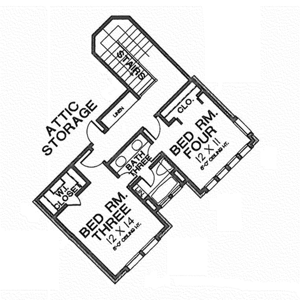 House Design - Traditional Floor Plan - Upper Floor Plan #310-1254