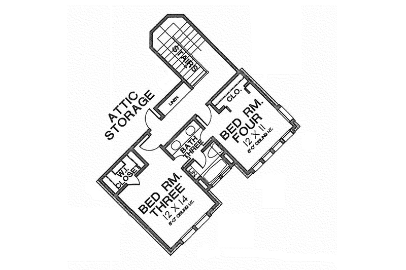 Home Plan - Floor Plan - Upper Floor for Traditional House Plan #310-1254 - 4 bed, 3 bath
