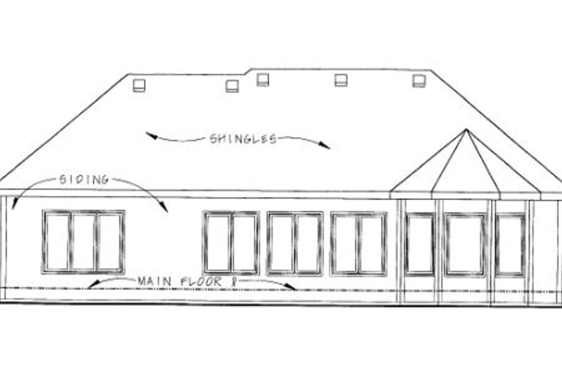 Dream House Plan - Exterior - Rear Elevation for European House Plan #20-1422 - 2 bed, 2 bath