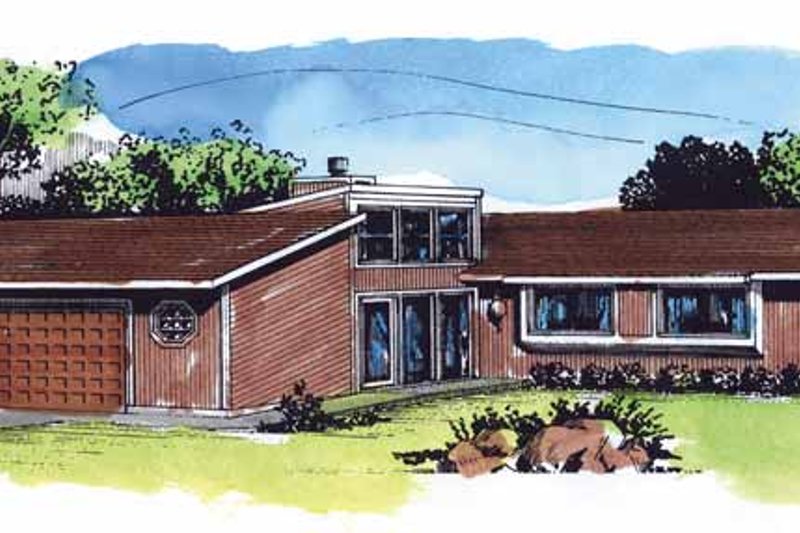 House Blueprint - Contemporary Exterior - Front Elevation Plan #320-782