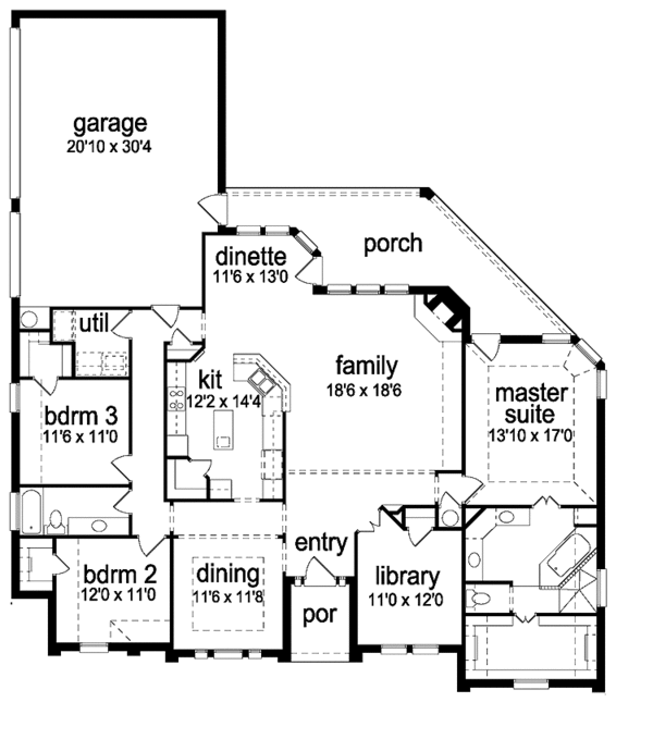 Architectural House Design - Traditional Floor Plan - Main Floor Plan #84-768