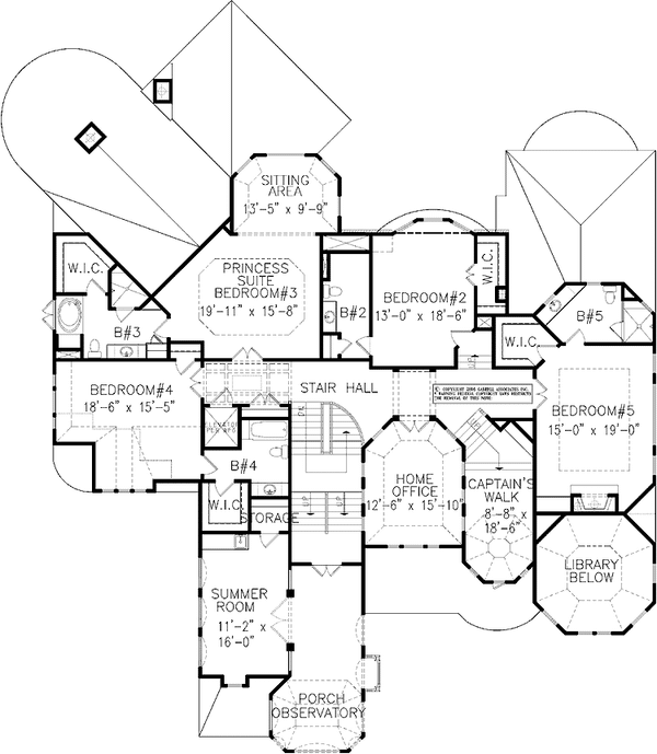 Victorian Style House Plan - 5 Beds 5 Baths 6354 Sq/Ft Plan #54-268 ...
