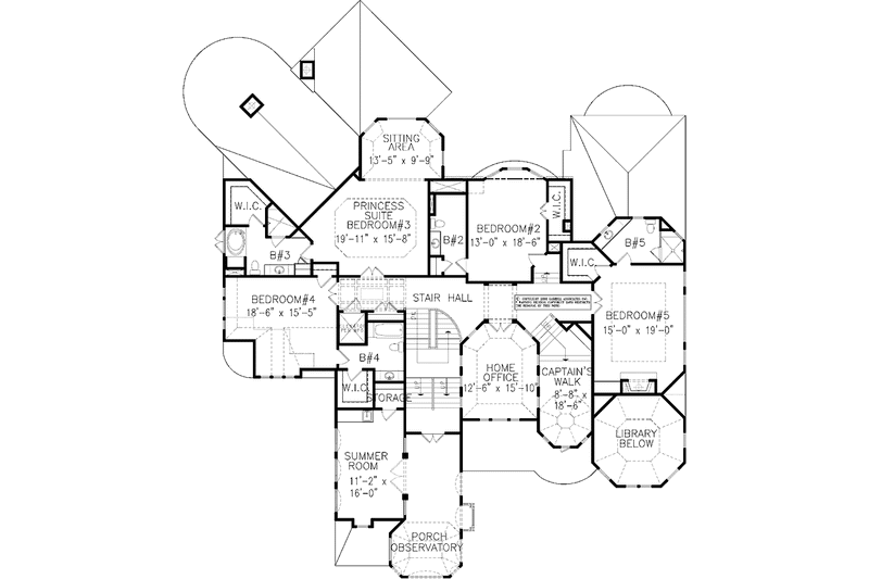 Dream House Plan - Floor Plan - Upper Floor for Victorian House Plan #54-268 - 5 bed, 5 bath