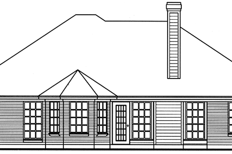 Home Plan - Exterior - Rear Elevation for European House Plan #42-423 - 3 bed, 2 bath