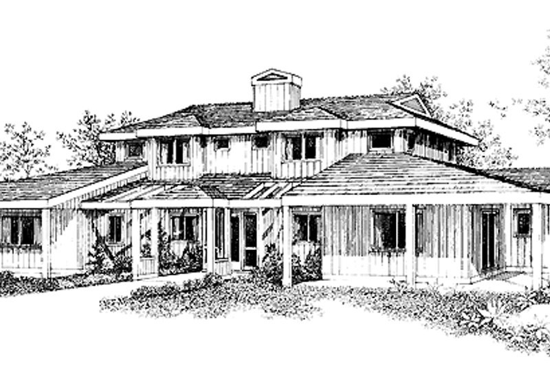 House Blueprint - Contemporary Exterior - Front Elevation Plan #72-903