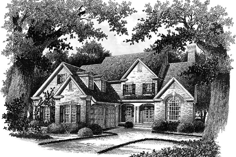 Home Plan - Colonial Exterior - Front Elevation Plan #429-61