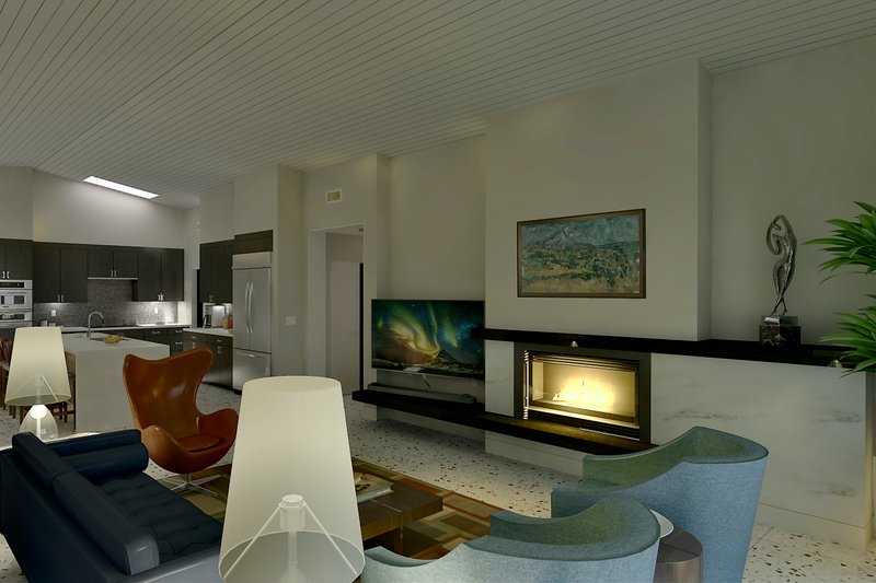 Architectural House Design - Interior - Family Room 1 for Ranch House Plan #489-3 - 4 bed, 2.5 bath