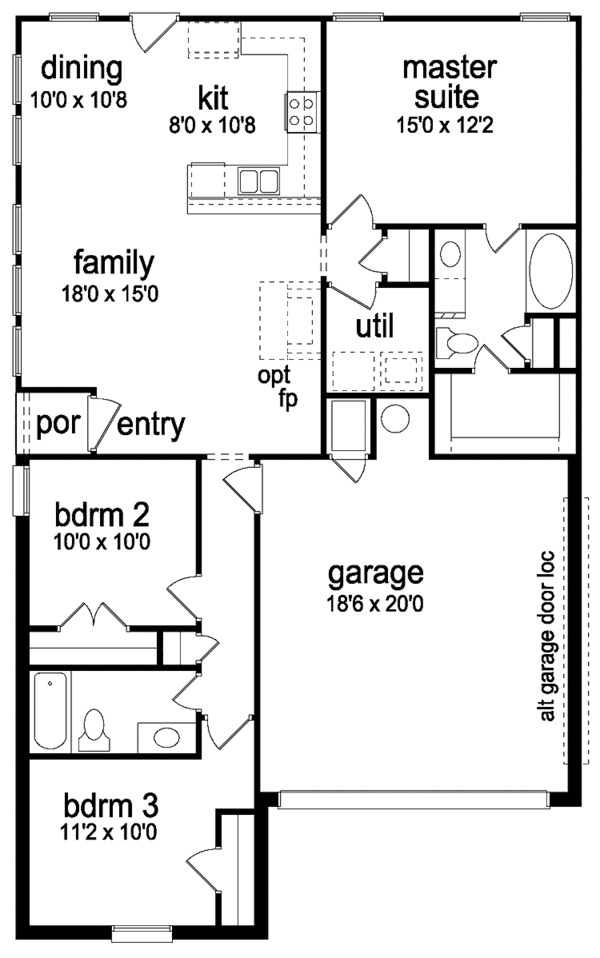 Home Plan - Ranch Floor Plan - Main Floor Plan #84-662