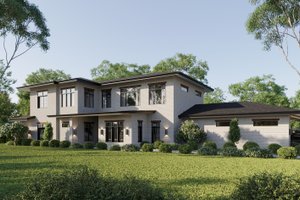House Blueprint - Exterior - Front Elevation for Contemporary House Plan #1129-18 - 4 bed, 3.5 bath