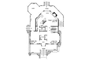 Floor Plan - Main Floor for Victorian House Plan #72-885 - 3 bed, 3.5 bath