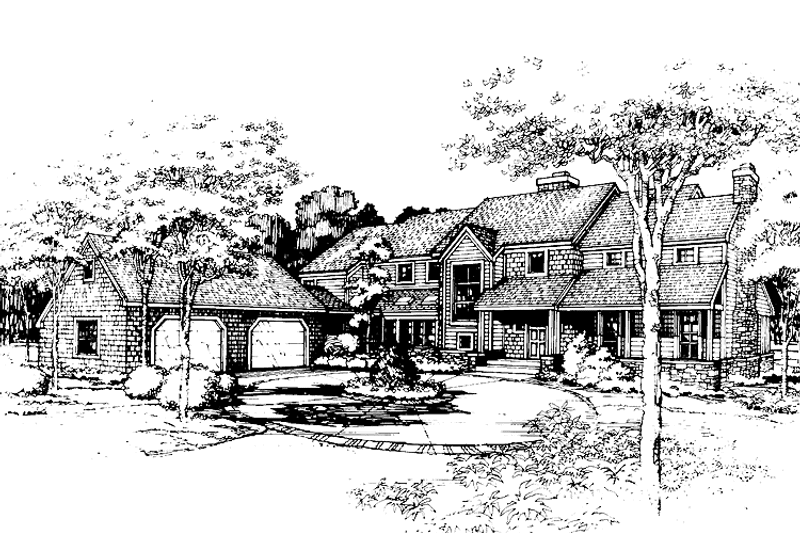 Home Plan - Exterior - Front Elevation 3 for Country House Plan #320-744 - 3 bed, 4 bath