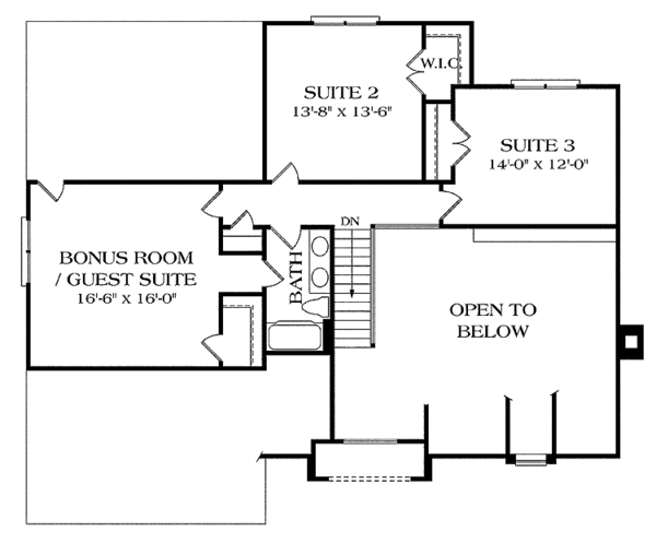 House Plan Design - Colonial Floor Plan - Upper Floor Plan #453-211