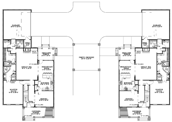 Architectural House Design - Country Floor Plan - Main Floor Plan #17-2904
