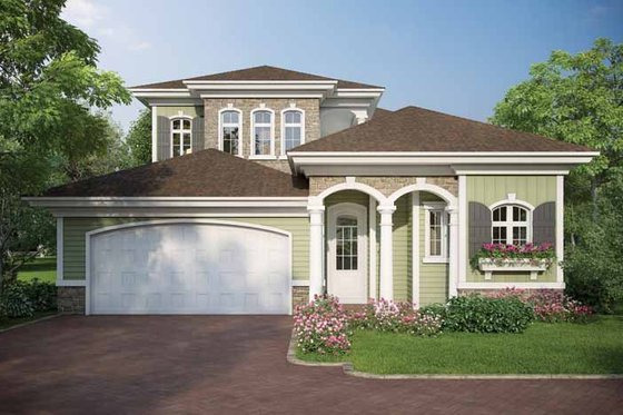 Exterior - Front Elevation 3 for Traditional House Plan #938-16 - 4 bed, 3.5 bath