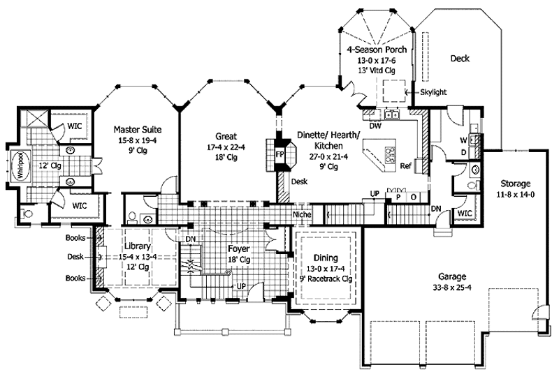 Dream House Plan - Floor Plan - Main Floor for Traditional House Plan #51-791 - 4 bed, 3 bath