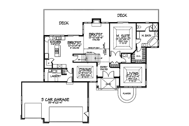 House Plan Design - Floor Plan - Main Floor for Traditional House Plan #320-899 - 3 bed, 2.5 bath