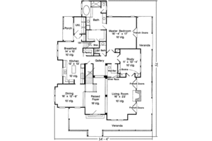 Floor Plan - Main Floor for Victorian House Plan #410-230 - 4 bed, 3.5 bath