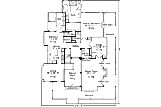 Floor Plan - Main Floor for Victorian House Plan #410-230 - 4 bed, 3.5 bath