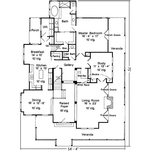 Dream House Plan - Victorian Floor Plan - Main Floor Plan #410-230