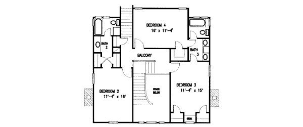 House Plan Design - Country Floor Plan - Upper Floor Plan #410-115