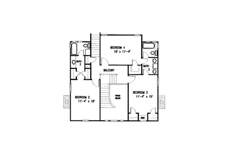 Dream House Plan - Floor Plan - Upper Floor for Country House Plan #410-115 - 4 bed, 3.5 bath
