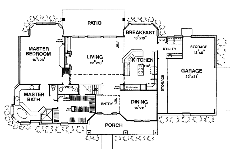 Home Plan - Floor Plan - Main Floor for Contemporary House Plan #472-301 - 3 bed, 2.5 bath