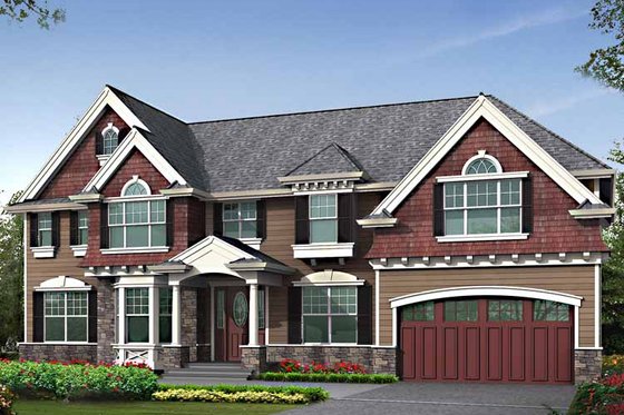 Exterior - Front Elevation 3 for Craftsman House Plan #132-461 - 5 bed, 4 bath