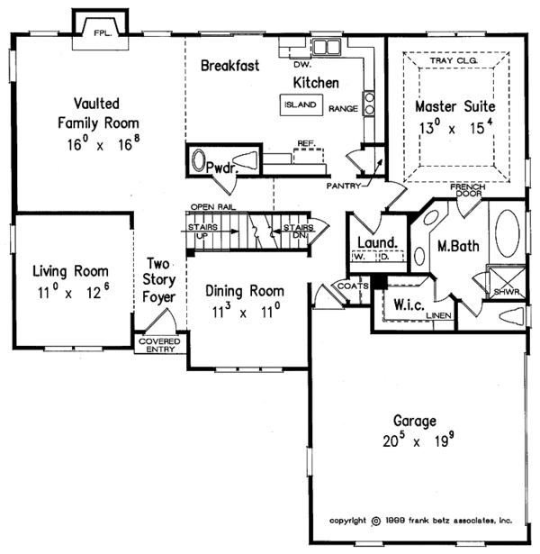 House Blueprint - Colonial Floor Plan - Main Floor Plan #927-550