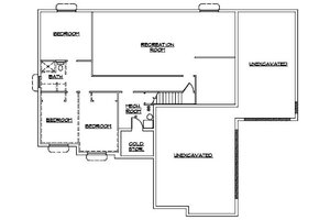 Floor Plan - Lower Floor for Ranch House Plan #5-238 - 6 bed, 3.5 bath