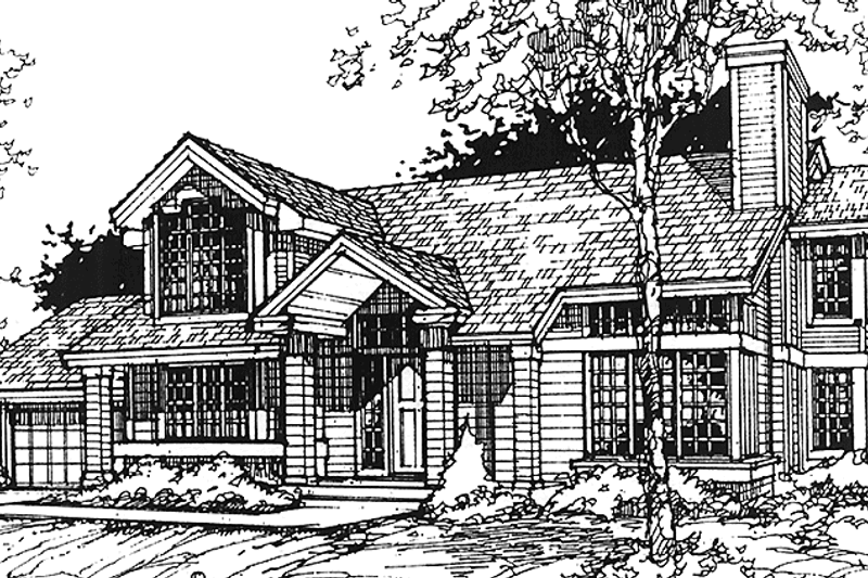 Home Plan - Prairie Exterior - Front Elevation Plan #320-1091