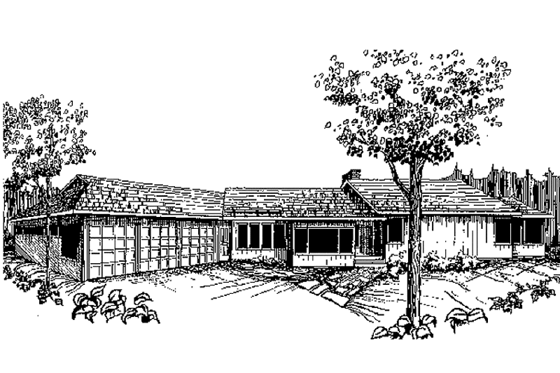 Home Plan - Exterior - Front Elevation 3 for Contemporary House Plan #60-750 - 3 bed, 2.5 bath