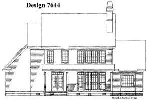 Exterior - Rear Elevation for Country House Plan #929-282 - 3 bed, 2.5 bath