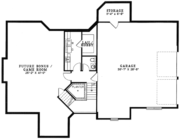 Architectural House Design - Contemporary Floor Plan - Lower Floor Plan #17-2798