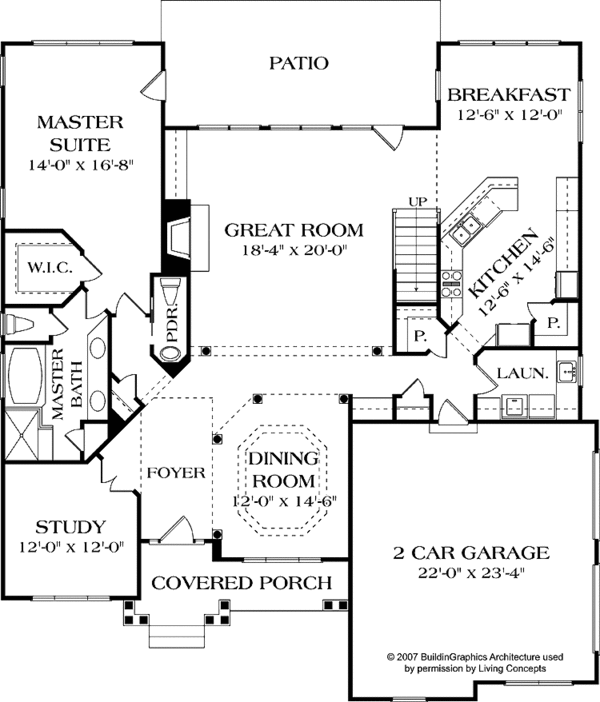 House Plan Design - Craftsman Floor Plan - Main Floor Plan #453-557