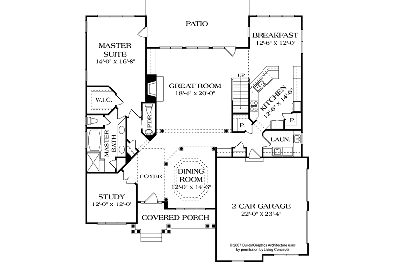 Dream House Plan - Floor Plan - Main Floor for Craftsman House Plan #453-557 - 4 bed, 3.5 bath