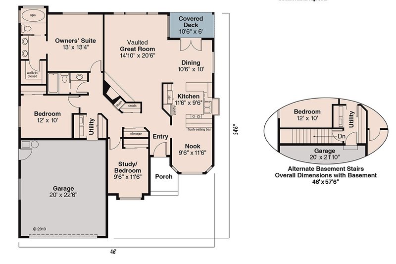 Home Plan - Exterior - Front Elevation 3 for Ranch House Plan #124-102 - 3 bed, 2 bath