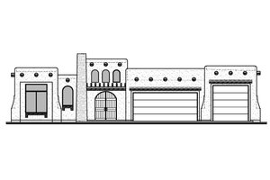 Exterior - Front Elevation 3 for Adobe / Southwestern House Plan #1073-30 - 3 bed, 2.5 bath