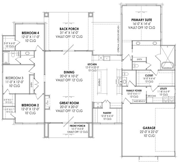 Modern Floor Plan - Main Floor Plan #1096-76