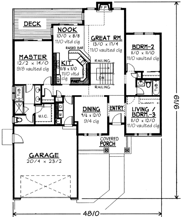 House Plan Design - Craftsman Floor Plan - Main Floor Plan #1037-42
