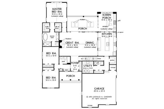 Floor Plan - Main Floor for Traditional House Plan #929-983 - 4 bed, 3.5 bath