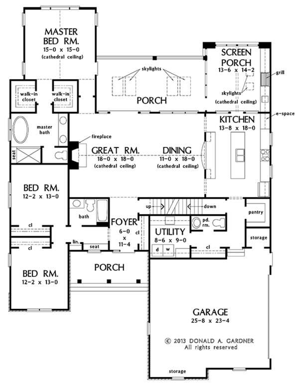 House Blueprint - Traditional Floor Plan - Main Floor Plan #929-983