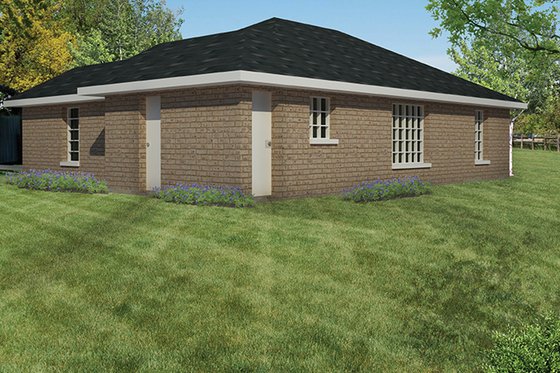 Exterior - Rear Elevation 1 for Ranch House Plan #1061-18 - 3 bed, 2 bath