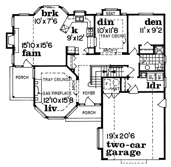 Architectural House Design - Contemporary Floor Plan - Main Floor Plan #47-1012