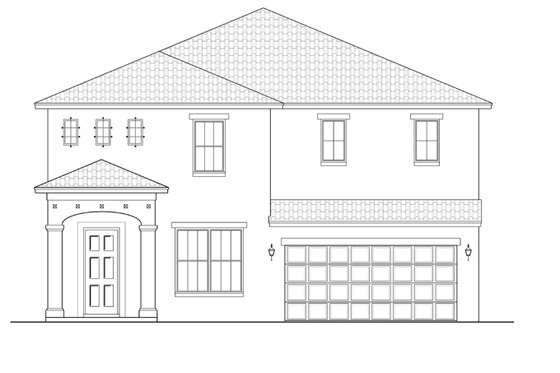 Exterior - Front Elevation 4 for Mediterranean House Plan #1058-65 - 5 bed, 3 bath